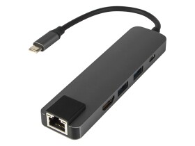 Adapter USB-C : USB-C + USB + RJ45 + HDMI
