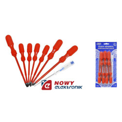 Komplet wkręt. 7-częściowy Izol. + próbnik zestaw