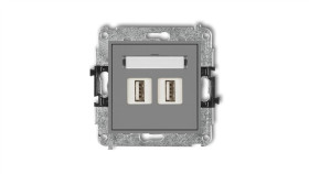 Mini Gniazdo Podwójne 2Xusb-Aa 3.0 Szary Mat 27Mgusb-6