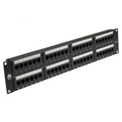 Patch panel RACK 19" kat.6 48p UTP 2U czarny NEKU