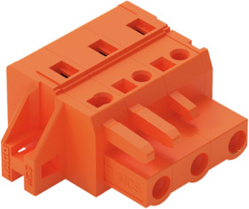 Socket header, 3 pole, pitch 7.62 mm, angled, orange, 231-703/031-000