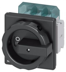 Rozłącznik główny 3P 63A 22kW AC23A 400V styki pom 1Z 1R montaż tablicowy pokrętło czarne 4 otwory 3LD2504-1TP51