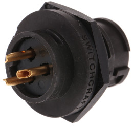 Złącze wielostykowe przemysłowe 3-pinowe, panelowe Gniazdo Switchcraft