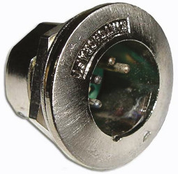 Złącze XLR 4 -pinowe Montaż na panelu Męski