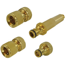 Faithfull SB3102 Brass Nozzle &amp; Fittings Kit 4 Piece 12.5mm (1/2in)