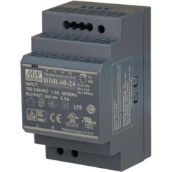 Zasilacz na szynę DIN 24V 2,5A 60W uniwersalny HDR MEAN WELL