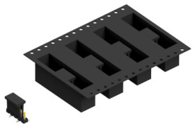 Pin header, 5 pole, pitch 2.54 mm, angled, black, SLLP5SMD0385SBTR