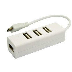 LoveRPi MicroUSB to 4 Port USB OTG Hub - White