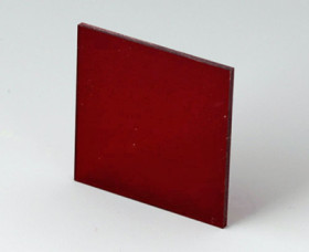 Front plate, acrylic glass, (W x H) 43.6 x 43.6 mm, red/transparent, B6112341