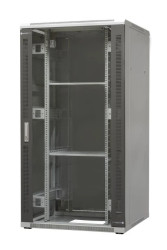 Szafa ramowa stojąca EmiterNet Top, 32U, wym. 800X800x1540 (szer. x gł. x wys. mm), drzwi blacha/szkło w komplecie panel 2 wenty