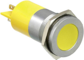 Signal light, 24 V (AC), 24 V (DC), yellow, 60 mcd, Mounting Ø 22 mm, pitch 1.25 mm, LED number: 1, Q22F1CXXY24E