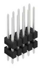 Pin header, 10 pole, pitch 2.54 mm, straight, black, 10051319