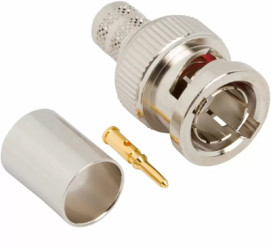 BNC plug 75 Ω, RG-59, Belden 8281, Beldem9141, Belden 9231, Belden 88281, crimp connection, straight, 112509