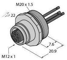 Turck 6935740 Złącze niekonfekcjonowane czujnika/aktuatora EC-FK4.5-0.5/20, 1 szt.
