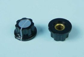 GAŁKA CZARNA 16mm SZARY WSKAŹNIK