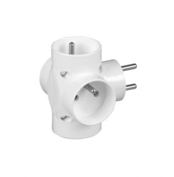 Rozgałeźnik wtyczkowy 4x2P+Z /zabezp. przeciwprzepięciowe/ biały R-48-Z