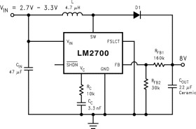 600kHz/1.25MHz, 2.5A, step-up PWM DC/DC converter, AEC-Q100 qualified