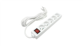 Przedłużacz 5 Gniaz. 3M Z/U Z Wyłącznikiem Biały