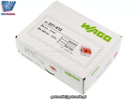 SzybkozĹÄczka 2x0,5-6mm2 transparentna pomaraĹczowa x50szt. WAGO 221-612