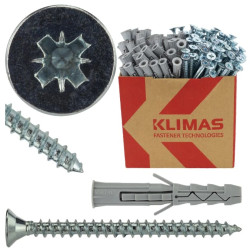 Kołki rozporowe wkręcane KRX 8x50 z wkrętem z łbem stożkowym PZ 5x60 Wkręt-met /100szt./