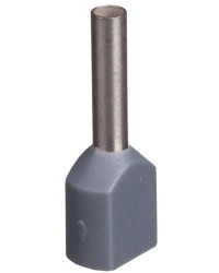 Końcówka tulejkowa izolowana TID 2x0,75mm2/8mm szara cynowana TID2x0,75L8x500 /500szt./