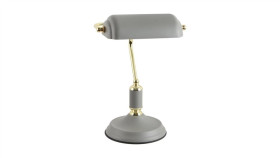 Lampa Biurkowa Roma Kolor Szary/Złoty, Biały Metal, E27 Ip20 A2048-Gr Zuma Line