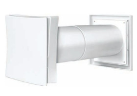 Nawiewnik z regulowaną rurą 305-500 fi 100mm kratką 163x171mm wewnętrzną oraz kratką zewnętrzną z siatką biały WZG