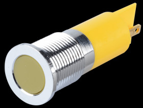 Q14F1CXXY220E Indicator LED, 220 V AC, 14 mm, FASTON, yellow/BrC