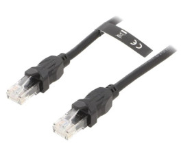 IBBBN Patch cord U/UTP 6 Cu PVC czarny 15m RJ45 wtyk,z obu stron