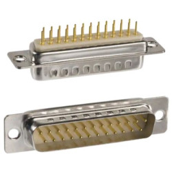 Złącze D-Sub 25-pinowe Męski Kątowe Montaż na panelu raster 10.9mm