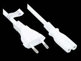 P0370-W005 Euro plug type C to C7 , white, 0.75 mm², 0.5 m