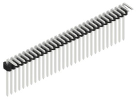 Pin header, 30 pole, pitch 1.27 mm, angled, black, 10061119