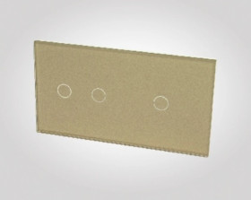 TouchMe Duży panel szklany, 1 x łącznik podwójny, 1 x łącznik pojedynczy, złoty TM702701G