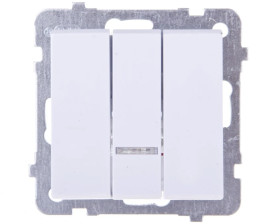 SONATA Łącznik potrójny z podświetleniem biały ŁP-13RS/m/00