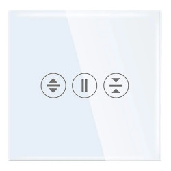Włącznik dotykowy szklany żaluzjowy / roletowy (up/down) 600W - sterowanie WiFi + Bluetooth - biały - Tawoia Smart Home