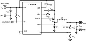 Automotive Grade 4.5-75V Wide Vin, Constant On-Time Non-Synchronous PFET Buck Controller