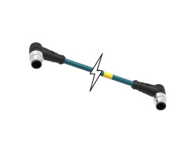 Kabel przemysłowy konfekcjonowany ze złączem Złącze M12 liczba rdzeni 4 długość 5m Rodzaj A Męskie Złącze B Złącze M12