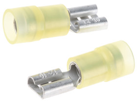 Konektor płaski Żeński 6.35 x 0.8mm 4 → 6 mm², 12 → 10 AWG długość 23.5mm Izolacja: Izolowane Cyna