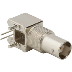 BNC panel socket 50 Ω, solder connection, angled, 031-5637