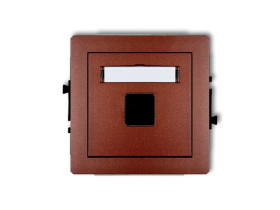 DECO Gniazdo multimedialne pojedyncze bez modułu (standard Keystone) brązowy metalik 9DGM-1P KARLIK