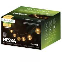 Girlanda Ogrodowa Łańcuch Świetlny 8m 50x LED 3000K NESSA Lumiled