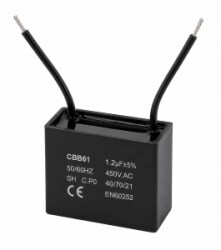 Kondensator silnikowy 1.2uF 450VAC CBB61 rozruchowy przewody