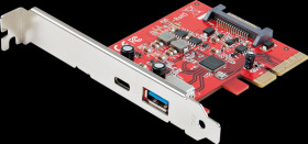 PEXUSB311AC3 PCle x 4 &gt; 1x external USB 3.1 Type-A, 1x Type-C