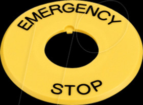 HAAV-27 XA/X6-16mm, Nameplate for ø29mm Operator, EMERGENCY STOP