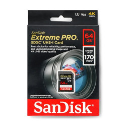 Karta pamięci SanDisk Extreme Pro SDXC 64GB 170MB/s, klasa 10 UHS-I U3 V30