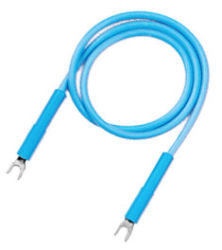 3032/3032-50-BL Przewód z 2 końcówkami widełkowymi, PVC 0,75mm2 w podwójnej izolacji, dł. 50 cm, niebieski, ELECTRO-PJP, 3032/30