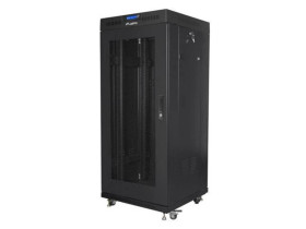 Szafa instalacyjna RACK stojąca 19 cali 27U 600x600 czarna, drzwi perforowane LCD (Flat Pack) V2 FF01-6627-23BL