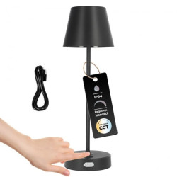 Lampka stołowa NELI 2,7W LED czarna, z akumulatorem 2200mAh, IP54, CCT, 200lm, 33cm, EDO777718 EDO Solutions