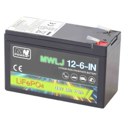 Akumulator MWLJ LiFePO4 12.8V 6Ah 76Wh IN (12-6-IN)