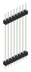 Pin header, 8 pole, pitch 2.54 mm, straight, black, 10056967